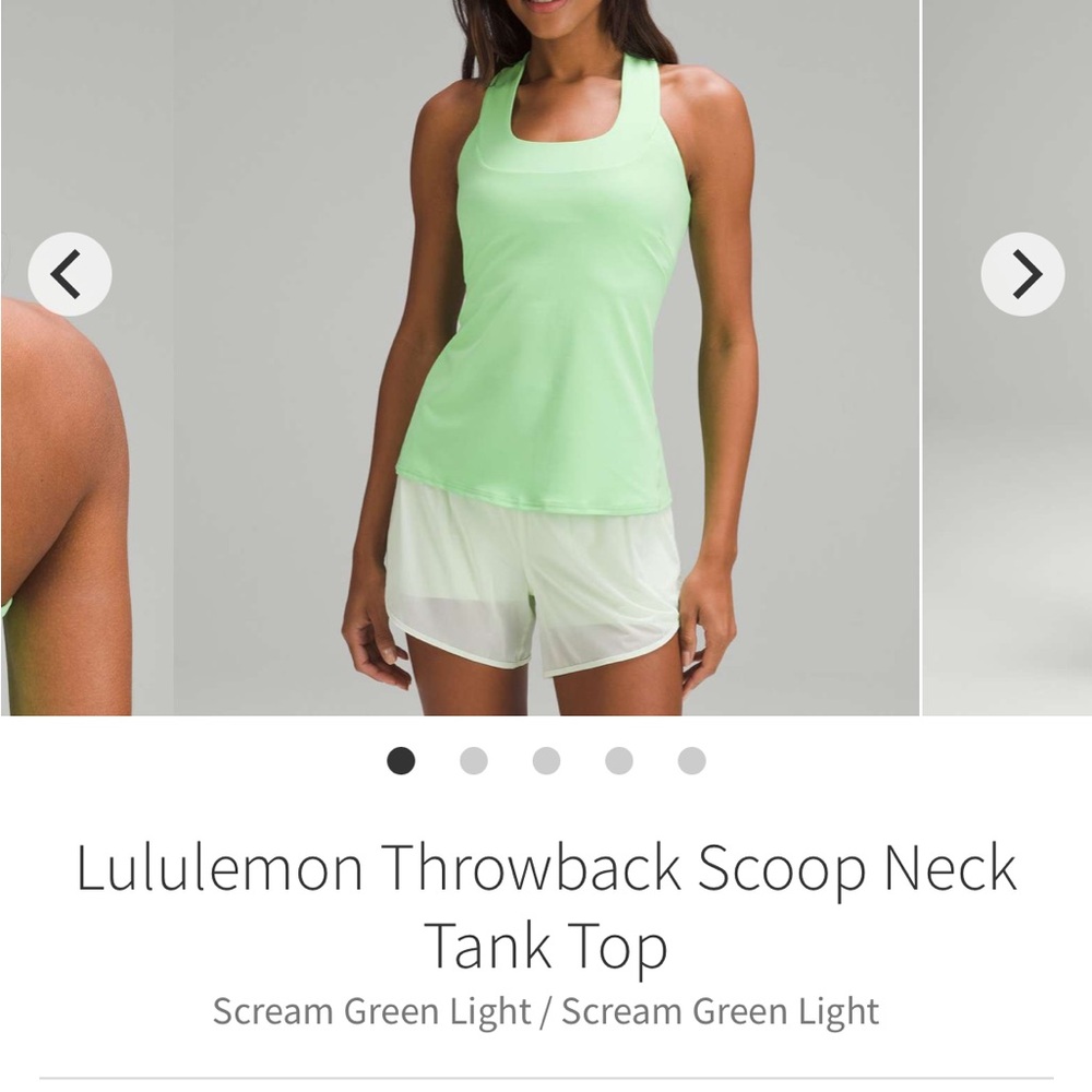 Lululemon Athletica Light Green Tank Top size 4
